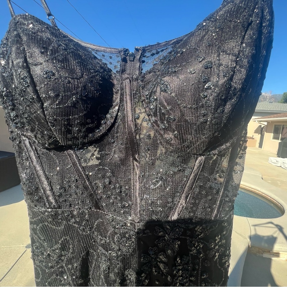 Windsor Black Lace Corset Dress Size 11 Cocktail Formal - Picture 15 of 17